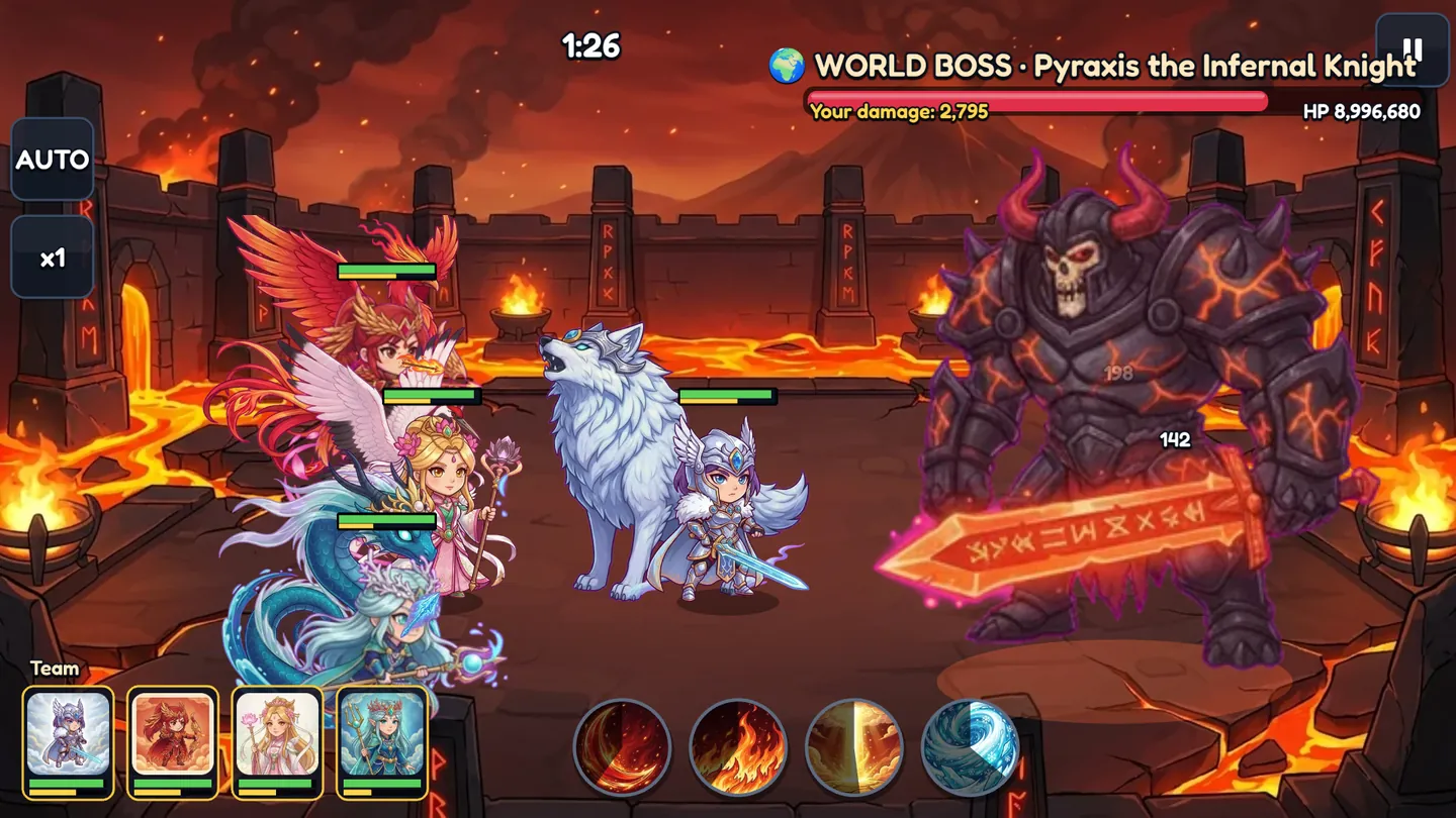 World Boss fight with SS skins and their guardians